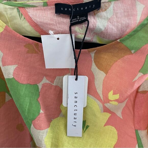 Sanctuary Look Back Floral Crop Top Size Large - Picture 5 of 8